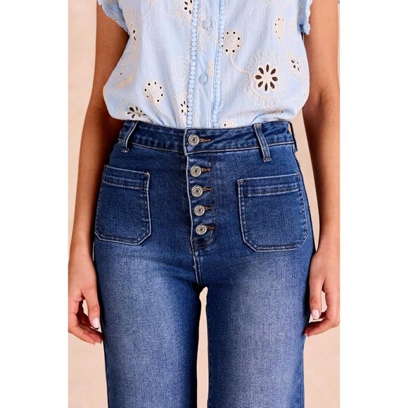 Women's High-Waisted Skinny Jeans Cotton Blend 6 Button Fly Modern Fit - Picture 4 of 5